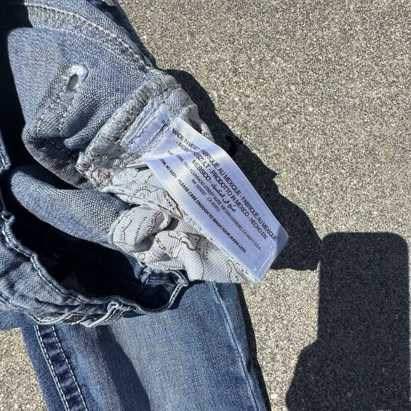 Ariat B4 Relaxed Jeans Womens 14 Straight Leg Blue Denim Distressed Western - Picture 8 of 9